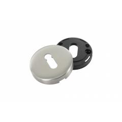 Schlüsselrosette für Buntbart, 2-teilig, Abdeckung aus V2A Edelstahl / Kunststoff
