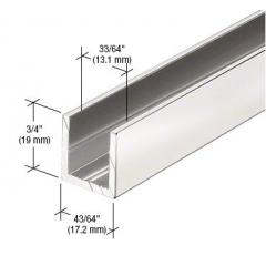 Aluminium U-Profil 19 x 17mm, für Festteile - für 12mm Glas, hochglanzeloxiert, Länge 2,41 m (95