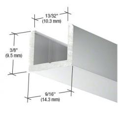 Standard Aluminium U-Profil 9,5 x 14mm, für Festteile - für 10mm Glas, hochglanzeloxiert, Länge 2,41 m (95