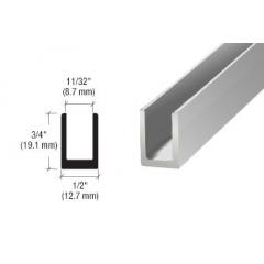 Aluminium U-Profil 19 x 13mm, für Festteile - für 6-8mm Glas, hochglanzeloxiert, Länge 2,41 m (95