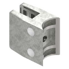 Glasklemme Modell 35, mit AbZ, Anschluss für ø 42,4mm Rohr, Zinkdruckguss roh, für 17,52mm Glas