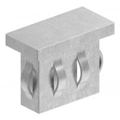 Stahleinschlagstopfen für Quadrat- oder Rechteckrohr  40 x 20mm, mit Wandstärke 1,5-2,0mm, flac