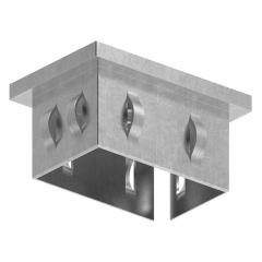 Stahleinschlagstopfen für Quadratrohr  60 x 40mm, mit Wandstärke 2,0-3,0mm, flach, mit Gewinde M8 für Rechteckrohr