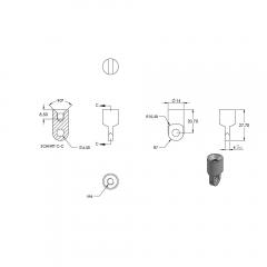 Handlaufhalter flexibel zur Wandbefestigung mit verschrauber Ronde 68 x 5mm, für Rohr ø 42,4mm