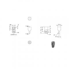 Handlaufstütze mit Gelenk zum Einschlagen für ø 42,4 x 2,0mm Pfosten, mit Halteplatte für Handlauf ø 42,4mm