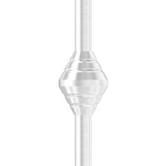 Edelstahl-Zierhülse, 45mm Höhe, 35mm Breite, mit 12,2mm Durchgangsbohrung